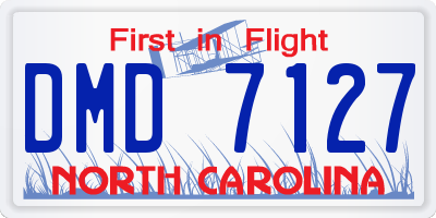 NC license plate DMD7127
