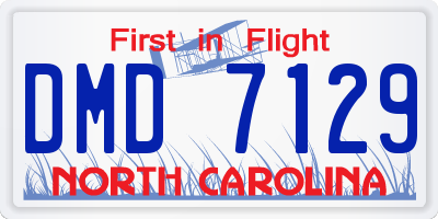 NC license plate DMD7129
