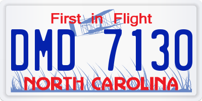 NC license plate DMD7130