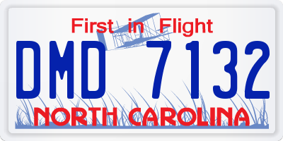 NC license plate DMD7132