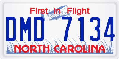 NC license plate DMD7134