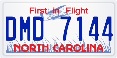 NC license plate DMD7144