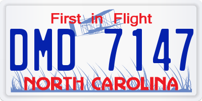 NC license plate DMD7147
