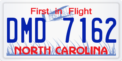 NC license plate DMD7162