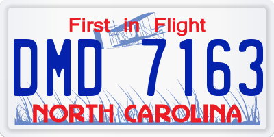 NC license plate DMD7163