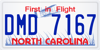 NC license plate DMD7167