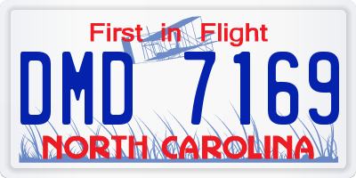 NC license plate DMD7169