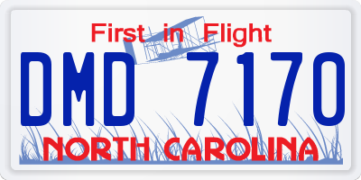 NC license plate DMD7170
