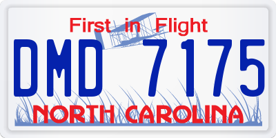 NC license plate DMD7175