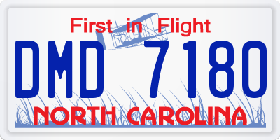 NC license plate DMD7180
