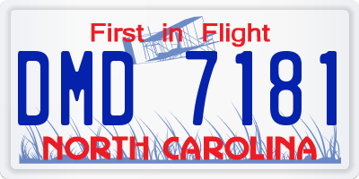 NC license plate DMD7181