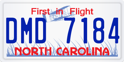 NC license plate DMD7184