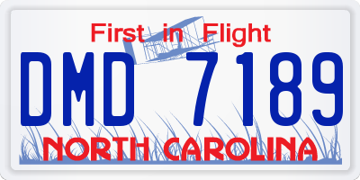 NC license plate DMD7189