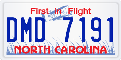NC license plate DMD7191