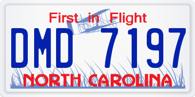 NC license plate DMD7197