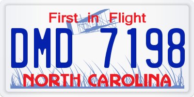 NC license plate DMD7198