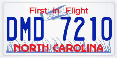 NC license plate DMD7210