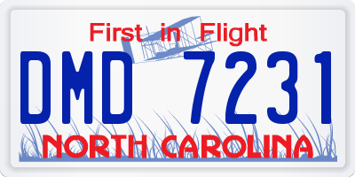 NC license plate DMD7231