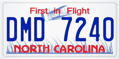 NC license plate DMD7240