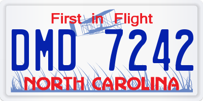 NC license plate DMD7242