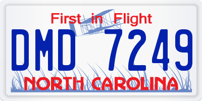 NC license plate DMD7249
