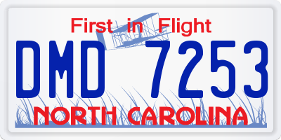 NC license plate DMD7253