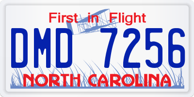 NC license plate DMD7256