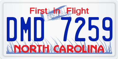 NC license plate DMD7259