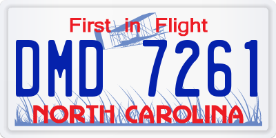 NC license plate DMD7261