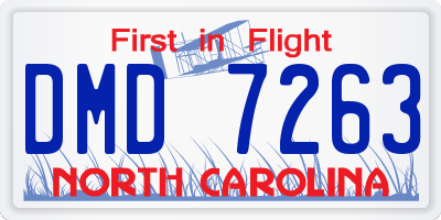 NC license plate DMD7263