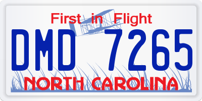 NC license plate DMD7265