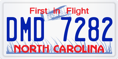 NC license plate DMD7282