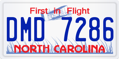 NC license plate DMD7286