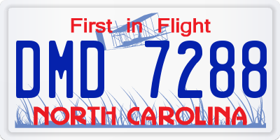NC license plate DMD7288