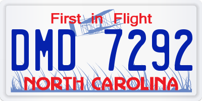 NC license plate DMD7292