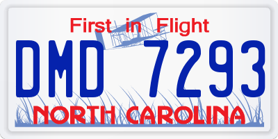 NC license plate DMD7293
