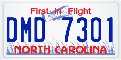 NC license plate DMD7301
