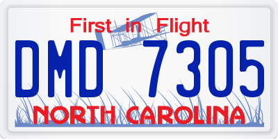 NC license plate DMD7305