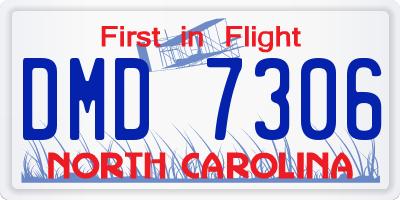 NC license plate DMD7306