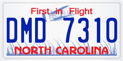 NC license plate DMD7310