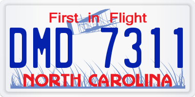 NC license plate DMD7311