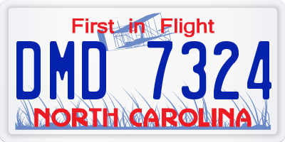 NC license plate DMD7324
