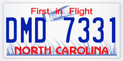 NC license plate DMD7331