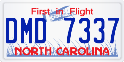 NC license plate DMD7337