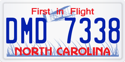 NC license plate DMD7338