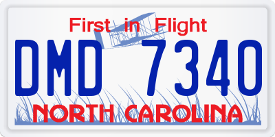 NC license plate DMD7340