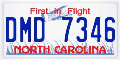 NC license plate DMD7346