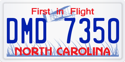 NC license plate DMD7350