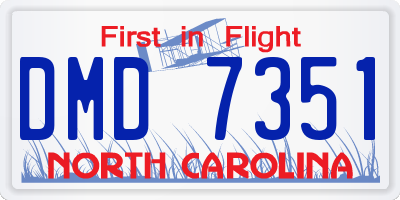 NC license plate DMD7351