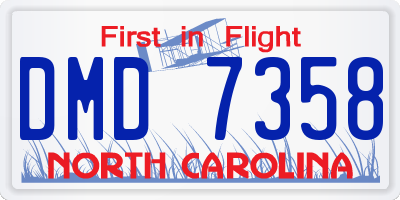 NC license plate DMD7358